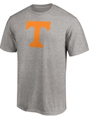 Fanatics Tennessee Volunteers Mens Large Heather Gray Orange Logo T-Shirt NCAA